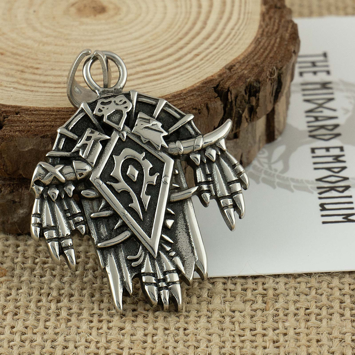 Stainless Steel WoW Horde Crest Pendant