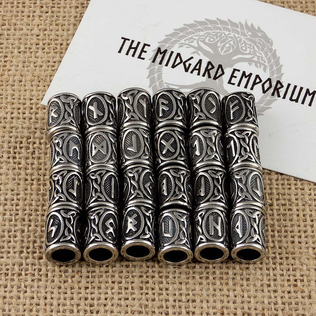 Viking Norse Futhark Rune Stainless Steel Beads - The Midgard Emporium