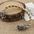 Stainless Steel Viking Odins Wolves Gold Trim Bracelet