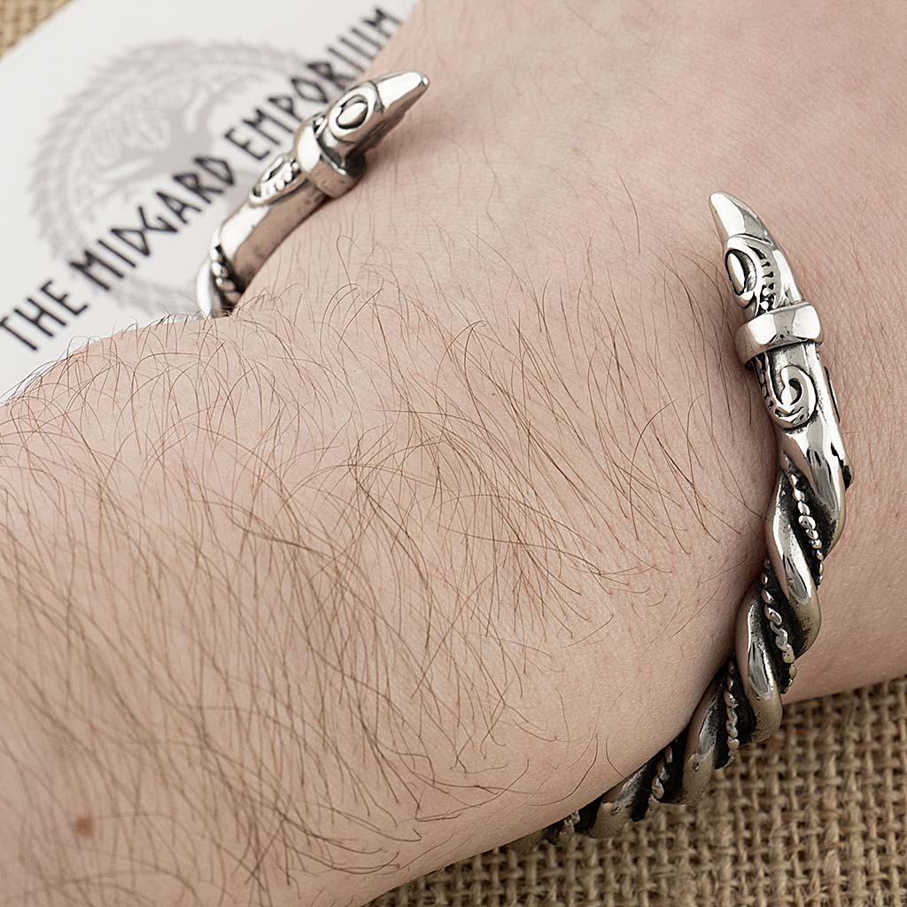 Stainless Steel Viking Raven Bracelet