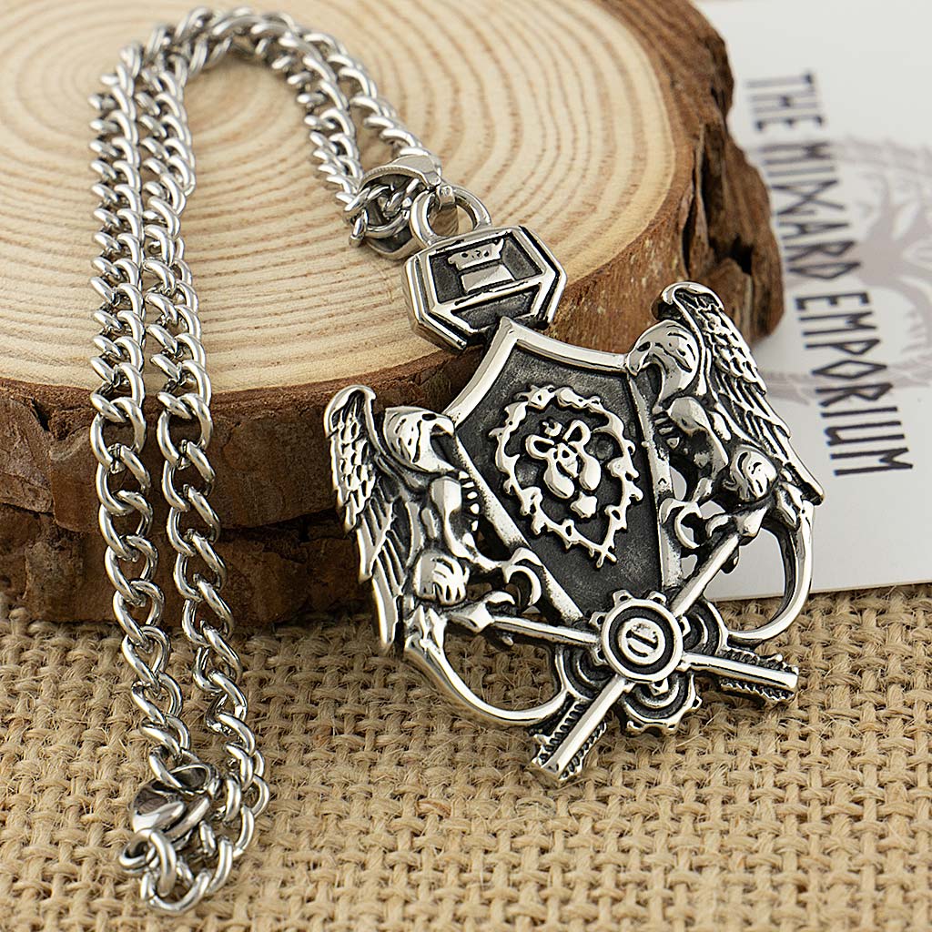 Stainless Steel World of Warcraft Alliance Crest Necklace