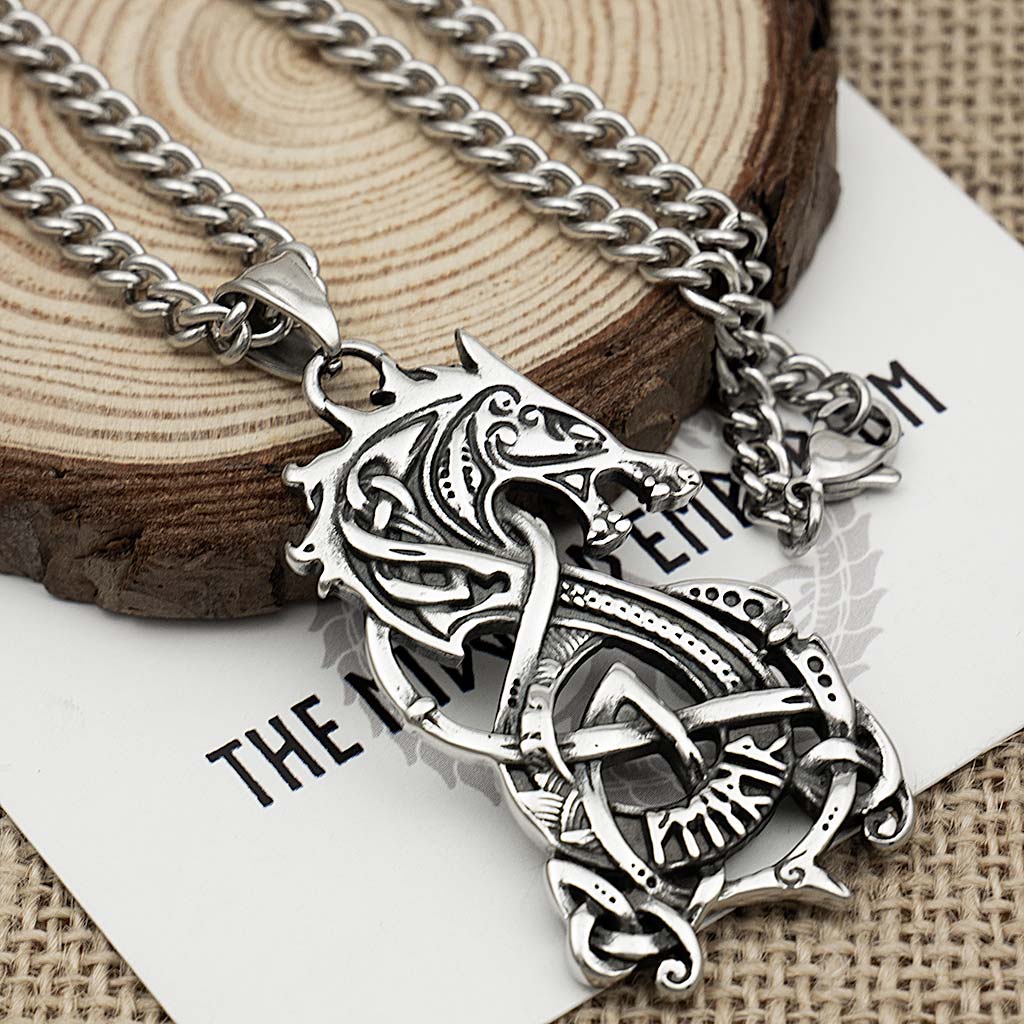 Stainless Steel Viking Wolf Necklace