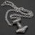 Stainless Steel Viking Wolf Thors Hammer Necklace