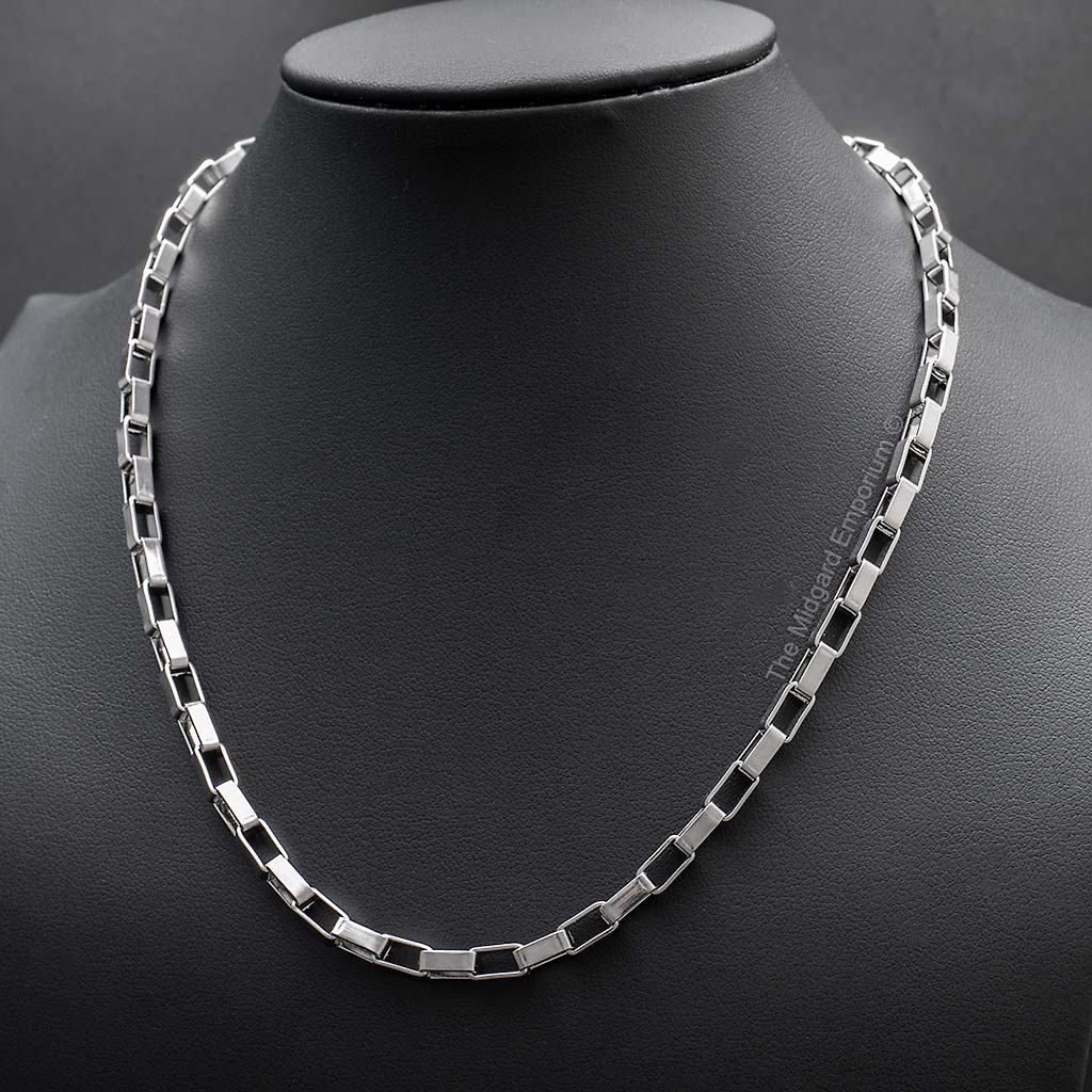 4mm Stainless Steel Venetian Box Chain Necklace