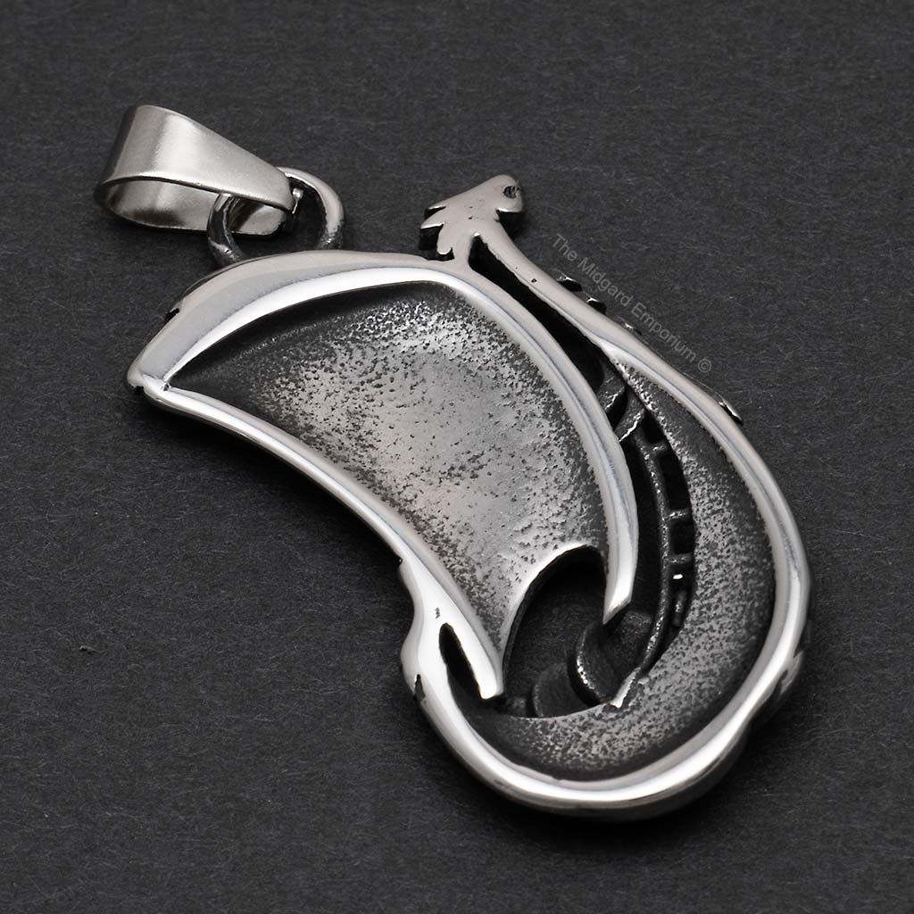 Stainless Steel Viking Longship Necklace