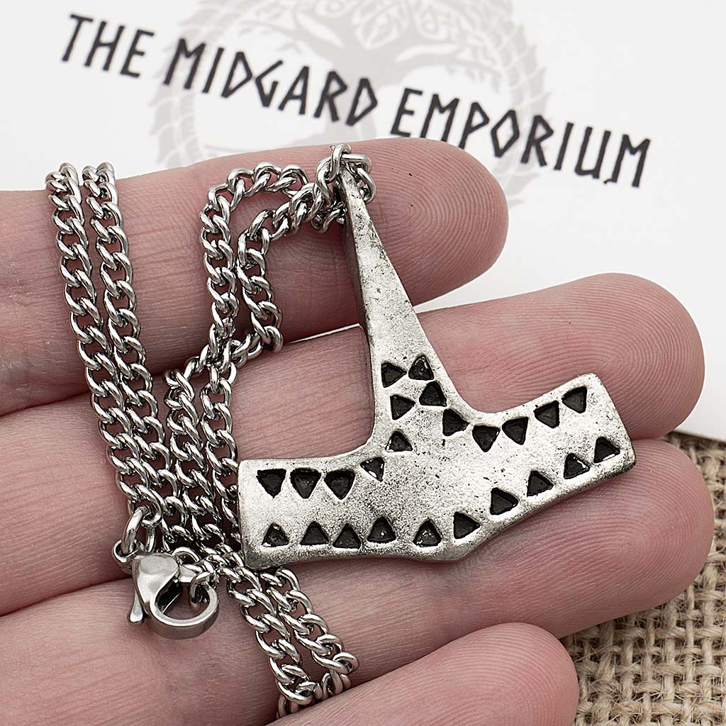 Pewter Viking Thors Hammer Necklace - The Midgard Emporium