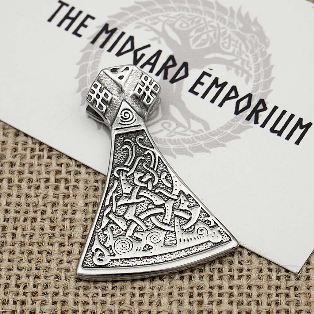 Stainless Steel Viking Axe Necklace