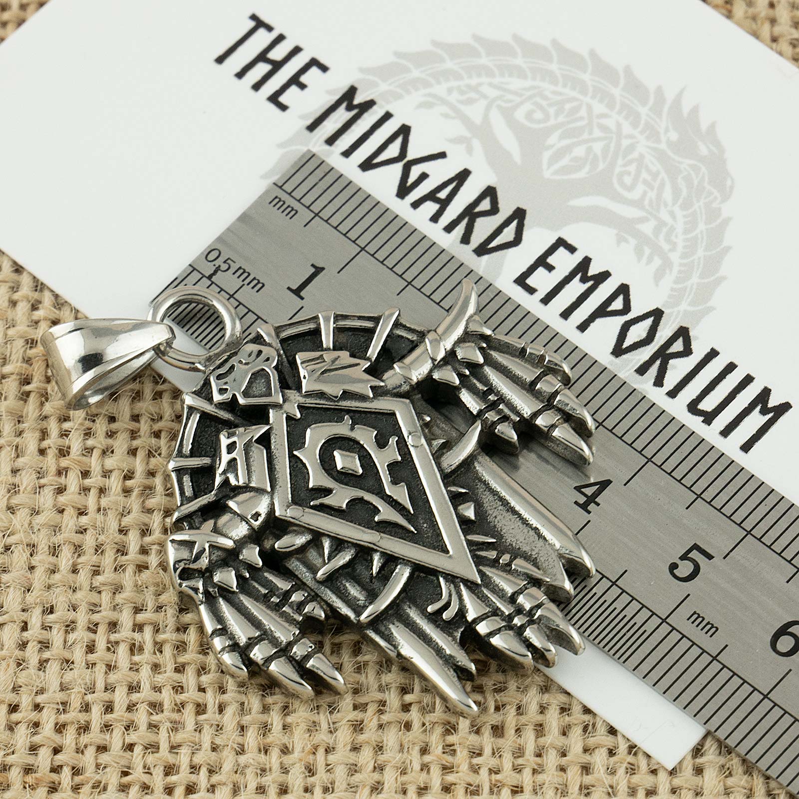 Stainless Steel World of Warcraft Horde Crest Pendant - The Midgard Emporium