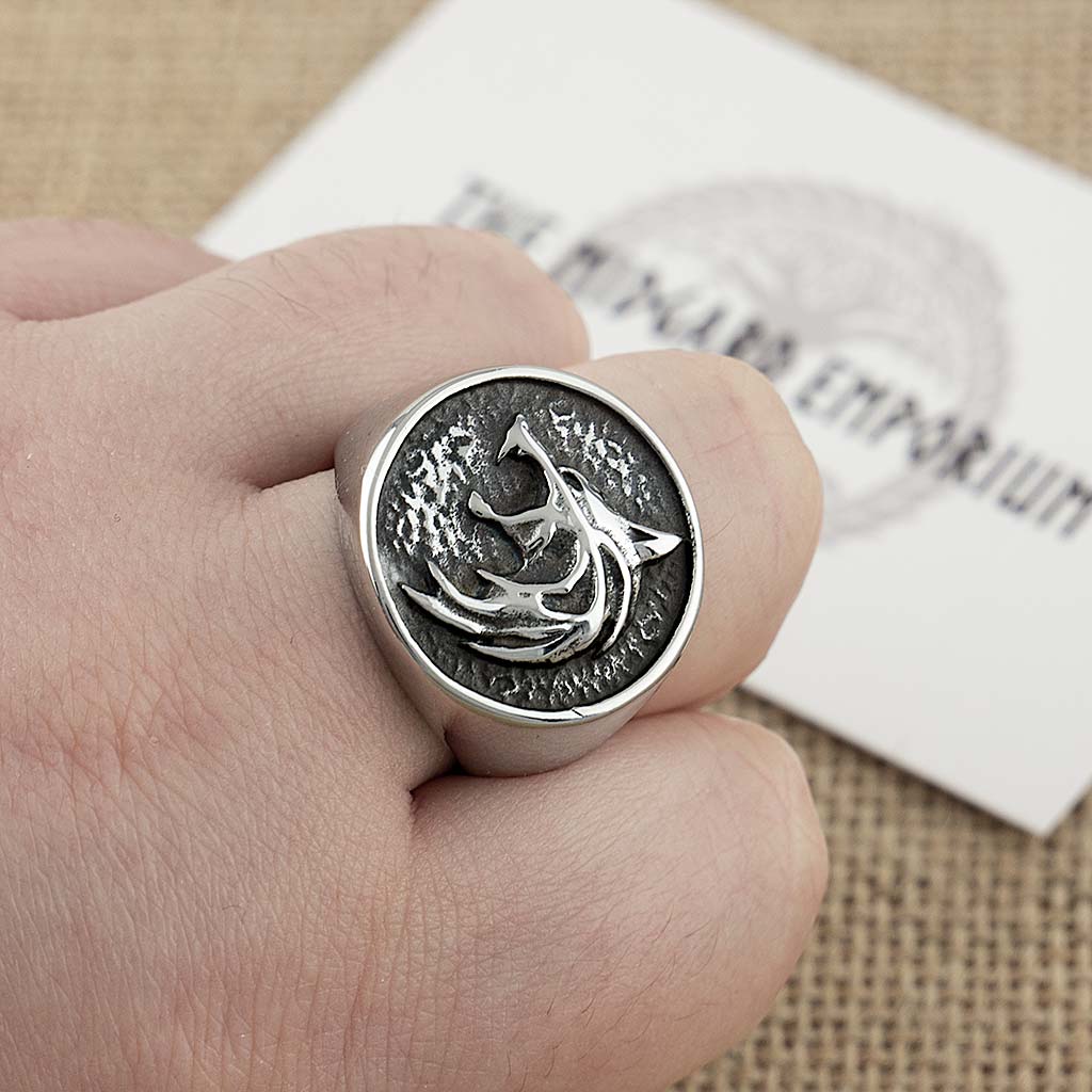 Stainless Steel Witcher Wolf Ring